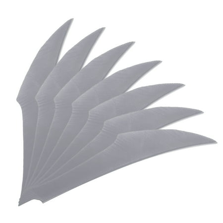 4 Inch Arrow Vanes 20 Pack Turkey Feather Fletching Archery Fletch Right/Left Wing for Hunting Target Shooting Gray