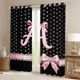 thumbnail image 2 of Manfei Letter A Print Blackout Curtains,Pink Dreamy Bow Window Curtains Pack of 2 (38x45 Each), 2 of 6