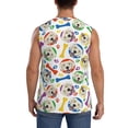 thumbnail image 4 of Lsque Cartoon Labrador Retriever Print Men's Cotton Blend Sleeveless Muscle Shirts (S-3XL)- Moisture Wicking, Odor Protection, UPF 30+,, 4 of 8