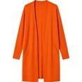 thumbnail image 4 of uublik Jackets for Women Trendy Orange Outdoor Open Front Casual Long Fall Winter Coat with Pockets, 4 of 5
