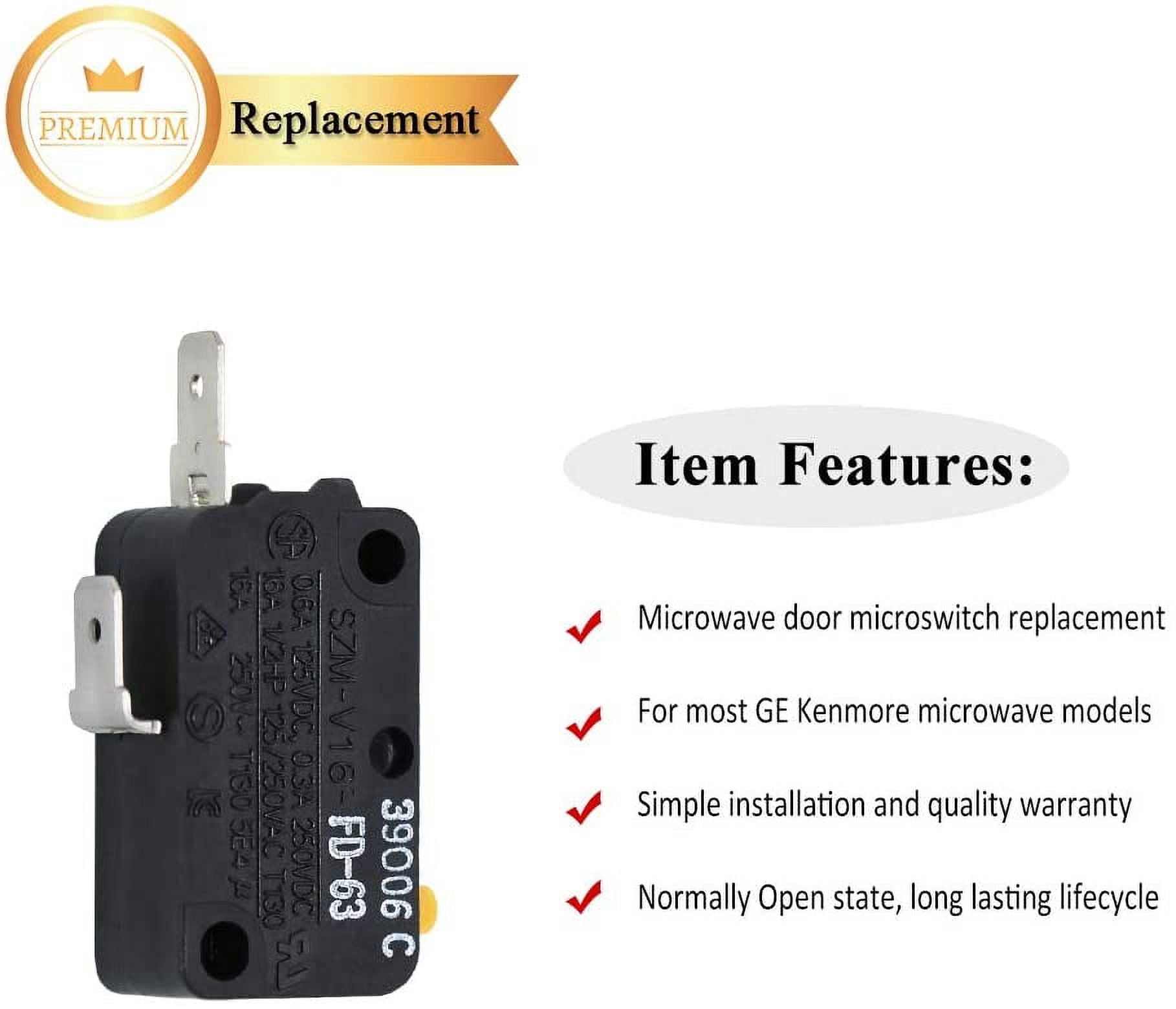 Primeswift SZM-V16-FD-63 Microwave Door Switch Replacement for LG