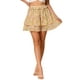 thumbnail image 1 of Falda mini skater floral con cintura elástica y dobladillo en capas Inspire Chic para mujer XL amarilla, 1 of 6