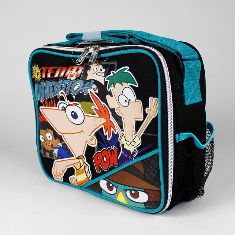 Lunch Bag - Phineas and Ferb - Black Pow Kit Case New 620363