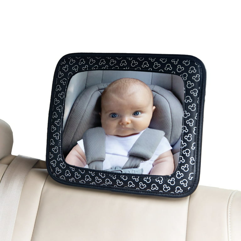 KeaBabies Baby Car Mirror, Large Shatterproof Baby Car Seat Mirror for Rear Facing, Black