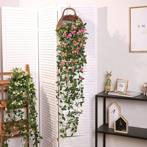 Flores Colgantes Artificiales Para Decorar – Plantas Falsas De Vid, Para Interior O Exterior