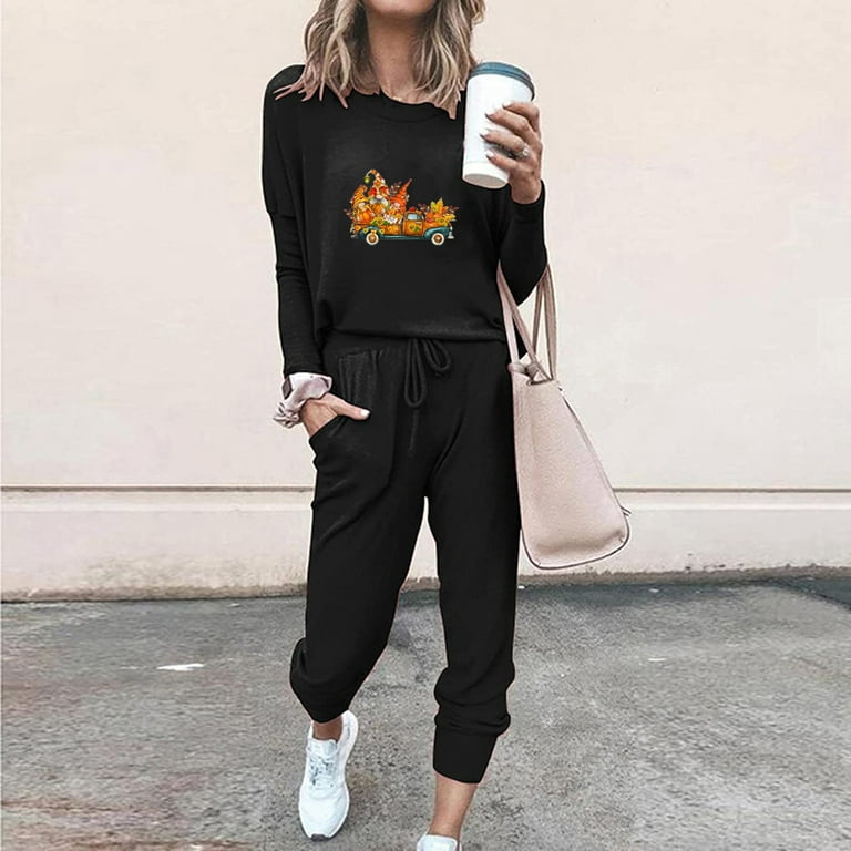 Dyegold Airplane Outfit Women Teen Girls Sweatpants Long Sleeve Shirts  Travel Lounge Sets For Women Comfy Sets Fall Outfits Oversized ​Halloween