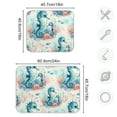 thumbnail image 3 of Cute Seahorse and Seaweed Dish Drying Mat 16x18 Absorbent Microfiber Draining Rack Pad for Kitchen Counter Sink, 3 of 8