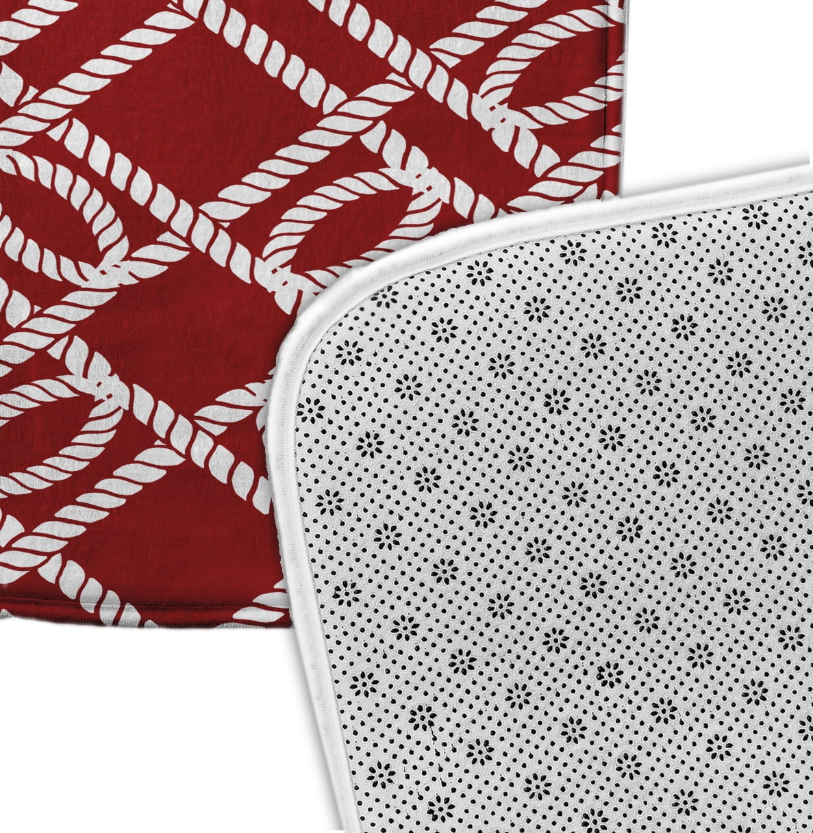 Simply Daisy 34" x 21" Plush Microfiber Red Know the Ropes Bath Mat