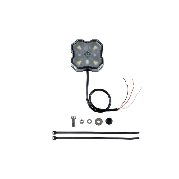 Diode Dynamics Stage Series LED Rock Light (one), White Diffused w/ Bare Wire Connector