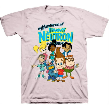 Mens Nickelodeon Jimmy Neutron Shirt - The Adventures of Jimmy Neutron Boy Genius tee - Classic Nick Graphic T-Shirt (Soft Pink, X-Large)