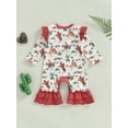 thumbnail image 4 of Musuos Baby Girls Long Sleeve Romper Western Cowboy Print Flared Jumpsuits Newborn Infant Fall Cute Clothes, 4 of 8
