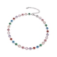 thumbnail image 4 of Collar de diamantes de imitación, gargantilla, collar de piedras, collar brillante para mujer Plata, 4 of 9