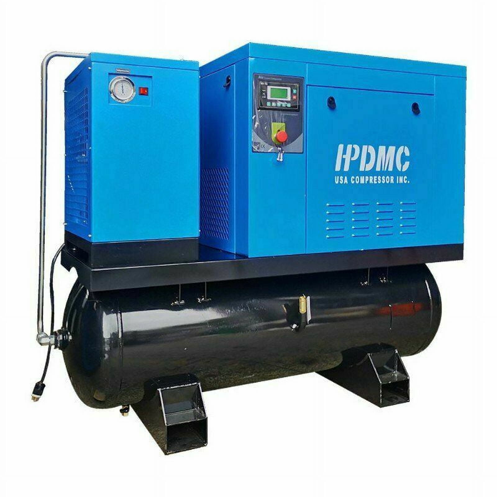 460v 3-Phase 10HP Rotary Screw Air Compressor With 80 Gal. ASME Tank + Refrigerated Air Dryer
