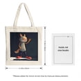 thumbnail image 3 of Cute Cartoon Fox Tote Bag - Multifunctional Canvas Bag with Peace Sign Design Perfect for Shopping Travel and Parties, 3 of 4