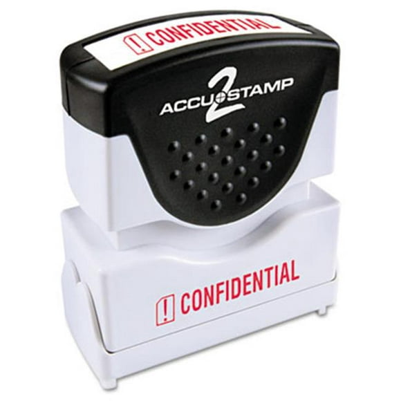 Consolidated Stamp 035574 Accustamp2 Shutter Timbre avec Anti-Bactéries- Rouge- Confidentiel- 1,63 x 0,5