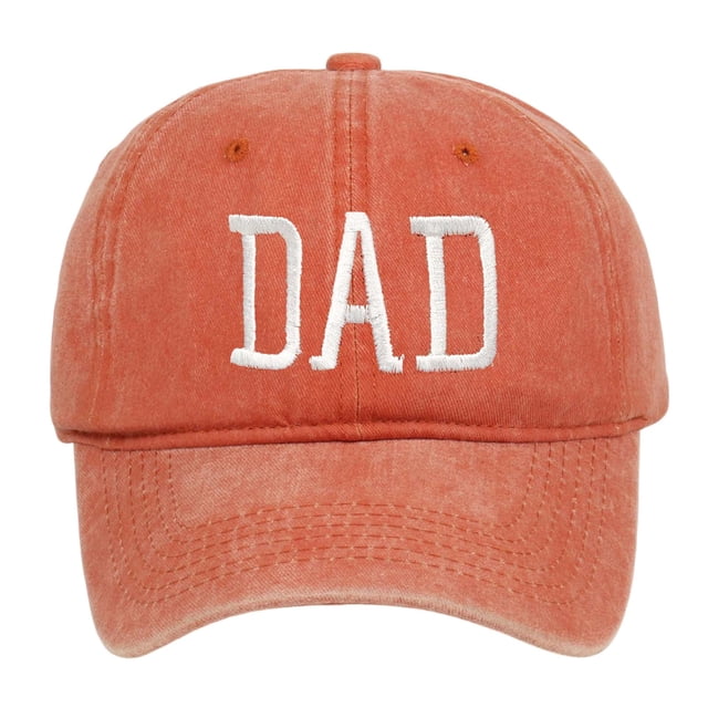 Aocisk Fathers Day DAD Embroidered Baseball Cap Custom Printed Design For Dad Orange One Size