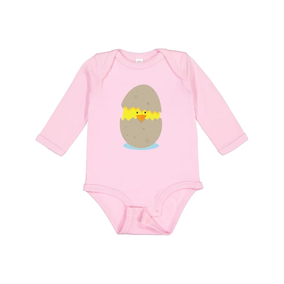 Inktastic Baby Chick in Egg Boys or Girls Long Sleeve Baby Bodysuit
