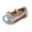 E026-Silver, variant on hengsof Girls' Round Toe Bows Princess Shoes, Fashionable Casual Flat Shoes, Children's Solid Color Soft Sole Leather Shoes