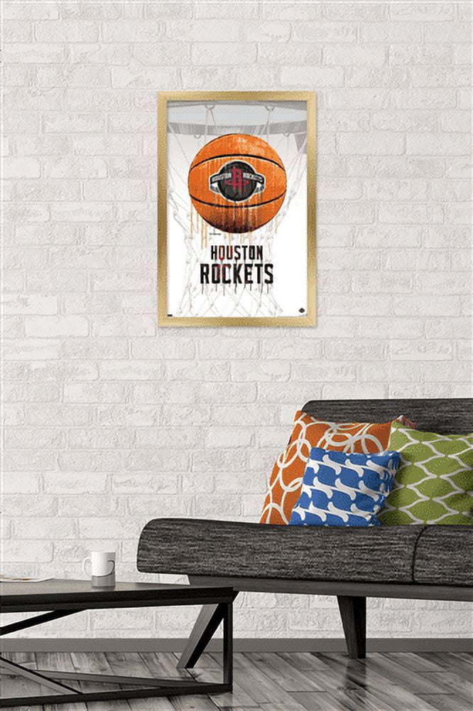 NBA Houston Rockets - Drip Basketball 21 Wall Poster, 14.725" x 22.375", Framed