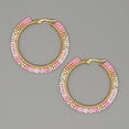thumbnail image 5 of Native Beaded Stainless Steel Hoop Earrings - Handmade, 5 of 11