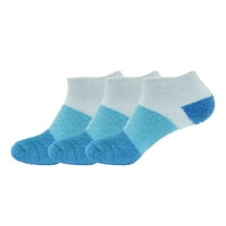 BambooMN Women's Fuzzy Aloe Infused Soft Nylon Spa Socks - Blueberry - 3 Pairs