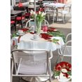 thumbnail image 4 of Outdoor Tablecloth with Umbrella Hole and Zipper, Red Snowman Christmas Round Table Cloth 60 Inch Waterproof Tablecloth, Green Xmas Tree Snowflake Winter Picnic Table Cover for Patio Camping, 4 of 7