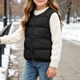 thumbnail image 7 of YUANxueke Kids Lightweight Crewneck Puffer Vest Sleeveless Padded Gilet Fall Winter Warm Quilted Vest,Black,3-4 Years, 7 of 7