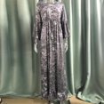 thumbnail image 3 of Vestido De Mujer Bohemio vestido largo botón dama Maxi vestido estampado manga acampanada traje de playa Ygjytge Gris L para Mujer, 3 of 9