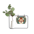 thumbnail image 1 of Leo Constellation Zodiac Symbol Metal Picture Frame Cerac Vase Decor, 1 of 2