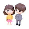 thumbnail image 3 of Yesbay 2Pcs/Set Boy Girl Cartoon Doll Miniature Ornaments Garden Dollhouse Decoration-Blue, 3 of 4
