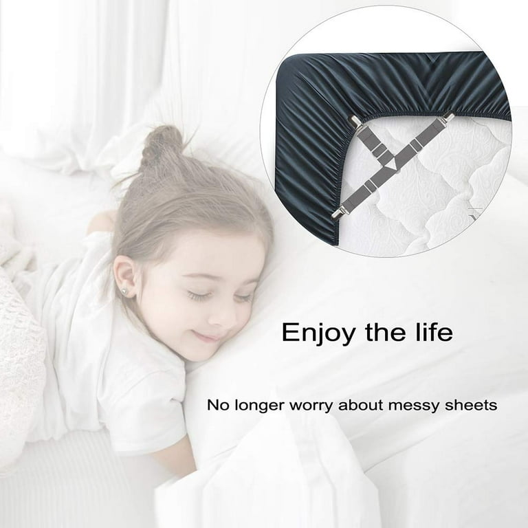 Bed Sheet Straps, 4Pcs Sheet Fastener, Easy to Install Bed Sheet