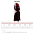 thumbnail image 7 of Yunuqso Women Maxi Dress Round Neck Long Sleeves High Waist Strap Pure Color Long Dress for Fall Winter Dark Red M, 7 of 7