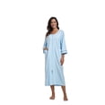 thumbnail image 5 of ANLIQI 100% Cotton Zipper Robes for Women 3/4 Sleeve Bathrobe Lightweight with Pockets Loungewear(Light Blue,M), 5 of 6