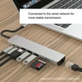 thumbnail image 3 of Tomfoto - Concentrador USB C 8 en 1, estación de acoplamiento tipo C, adaptador multipuerto con puerto de carga 4K HD RJ45 Ethernet USB 3.0 PD, lector de tarjetas TF, compatible con MacBook,, 3 of 7