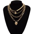thumbnail image 3 of BAYAIXZ Necklaces for Women Vintage Metal Gold Multi-Layer Lock Love Necklace Ladies Jewelry Gift Necklace Necklaces (Gold,One Size), 3 of 4