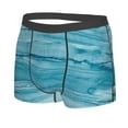 thumbnail image 2 of Balery Teal Turquoise Fluid Stripes Men's Boxer Briefs, Soft and Breathable Cotton Underwear with nylon Waistband-Large, 2 of 9