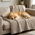 thumbnail image 4 of Tong Blanket Yellow For Soft Polyester Blanket With Knit Pattern Blanket For Couch Bed Crate Machine Washable, 4 of 4