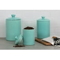 thumbnail image 2 of 10 Strawberry Street Tide Embossed 3 Piece Ceramic Canister Set, Blue, 2 of 5