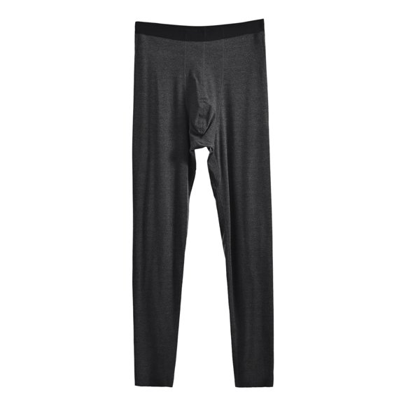 Gaexia Men's Thermal Underwear Bottoms Winter Seamless Silk Leggings German Velvet Warm Pants for Cold Weather Comfort,Black,L