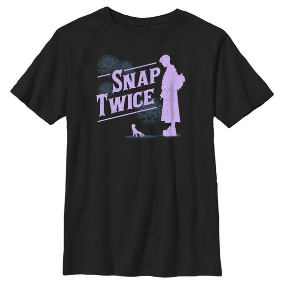 Boy's Wednesday Thing Snap Twice Graphic Tee Black X Small