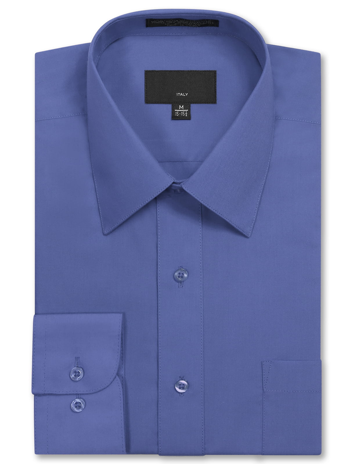 Men Dress Shirt Regular Fit Dimension Solid Color Light Khaki 