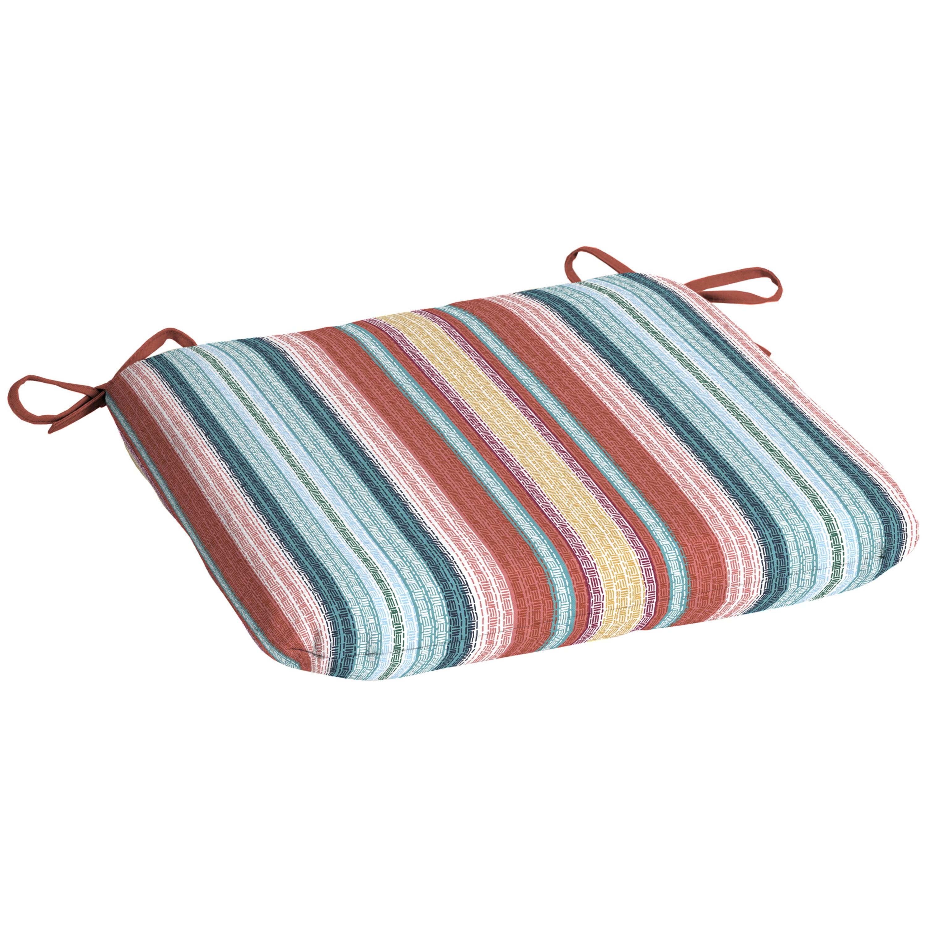 Mainstays 15.5" x 17" Multi-color Stripe Rectangle Outdoor Seat Pad, 1 Piece