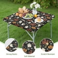 thumbnail image 4 of Vintage Halloween Scene Pattern Square Fitted Tablecloth with Elastic Edge,Square Table Cover,Washable Elastic Table Cover for Home Kitchen Party Decor 34"x34", 4 of 6