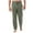 Army Green, variant on Taqqpue Mens Casual Pants Solid Color Elastic Drawstring Waist Straight Wide Legs Long Pants Summer Loose Fit Beach Trousers with Pockets