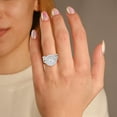 thumbnail image 2 of AFFY Infinity Shank Double Halo Bridal Set Ring for Women, 2.90 Carat (ctw) Round Cut Lab Grown Diamond Engagement Wedding Ring 14K White Gold Over Sterling Silver F-G-H, SI Quality Ring Size-4, 2 of 6
