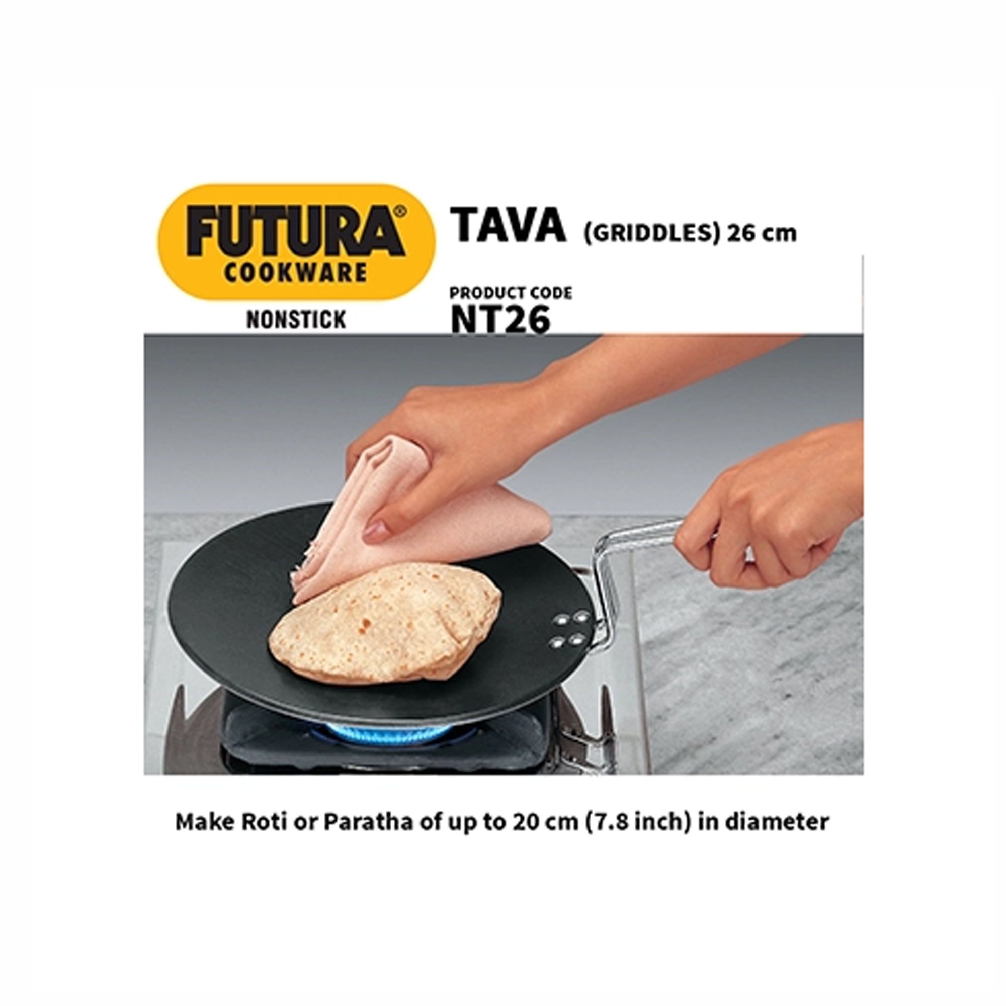 Hawkins (Futura) Non Stick Flat Tawa (26cm), Indian Griddle