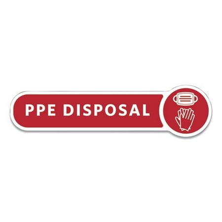 

2PK Medical Decal PPE DISPOSAL 10 x 2.5 Red