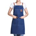 thumbnail image 2 of Chef Aprons for Men Women with Large Pockets, Black Waterproof Kitchen Aprons for Cooking Gardening Barber Grill BBQ Woodworking Artist Apron Cotton Canvas Cross Back Heavy Duty Adjustable Work Apron, 2 of 10