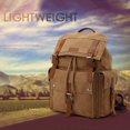 thumbnail image 4 of TFixol Men's Large Capacity Travel Backpack - Canvas with Full Grain Leather, Multi-Functional Student Bag for Outdoor Adventures, Coffee Brown, 4 of 6