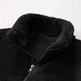 thumbnail image 6 of Outfmvch jackets for men Fuzzy Sherpa Jacket Casual Winter Stand Collar Zip Up Outwear womens tops cardigan for men mens sweaters Black, 6 of 9